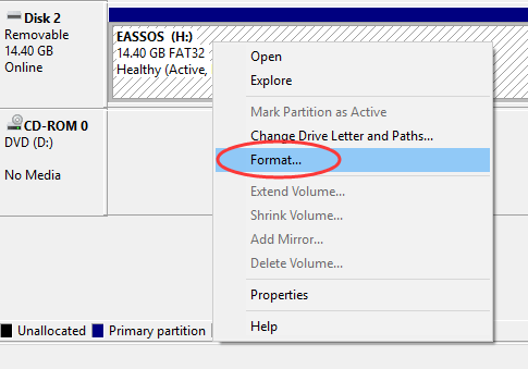 how to format usb drive FAT32
