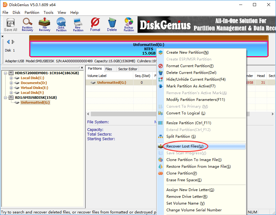 NTFS partition recovery