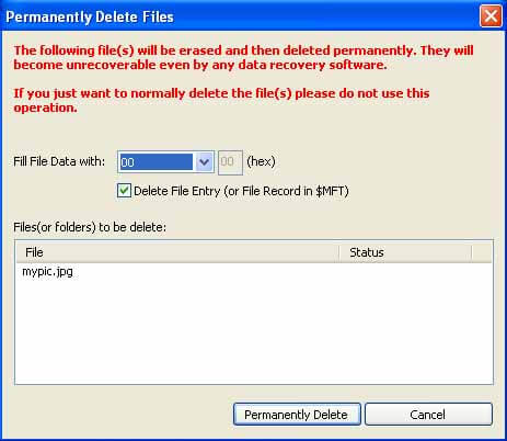 delete files permanently