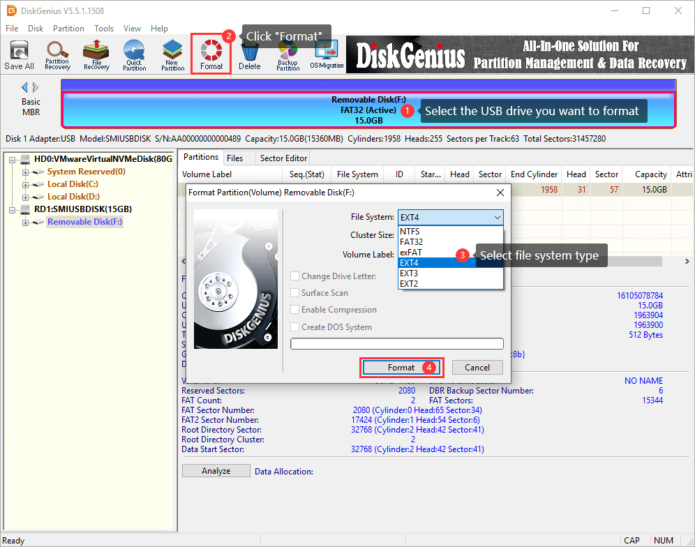 how to format usb drive FAT32