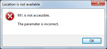 The parameter is incorrect