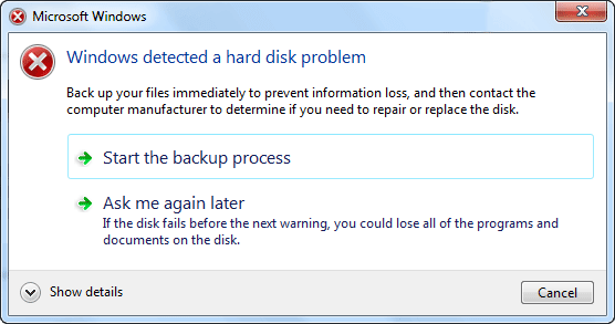 Image result for hard disk errors windows 7