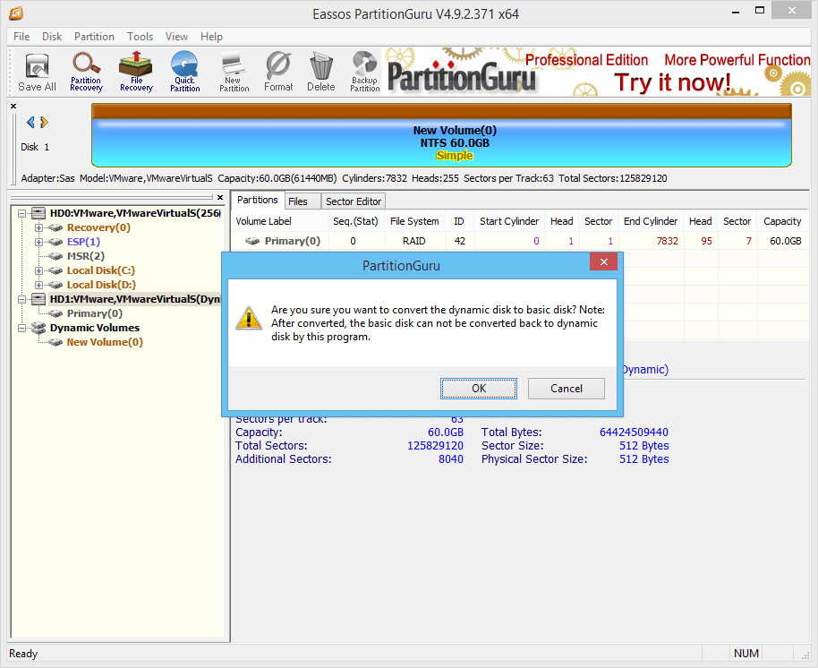 Convert Dynamic Disk to Basic Disk