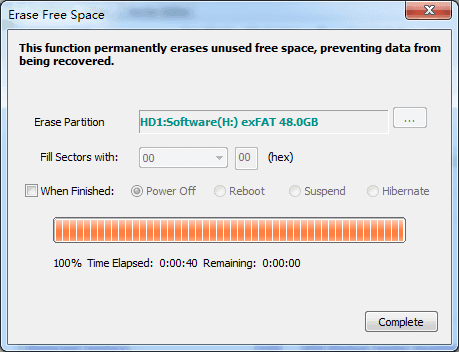 Erase Free Space