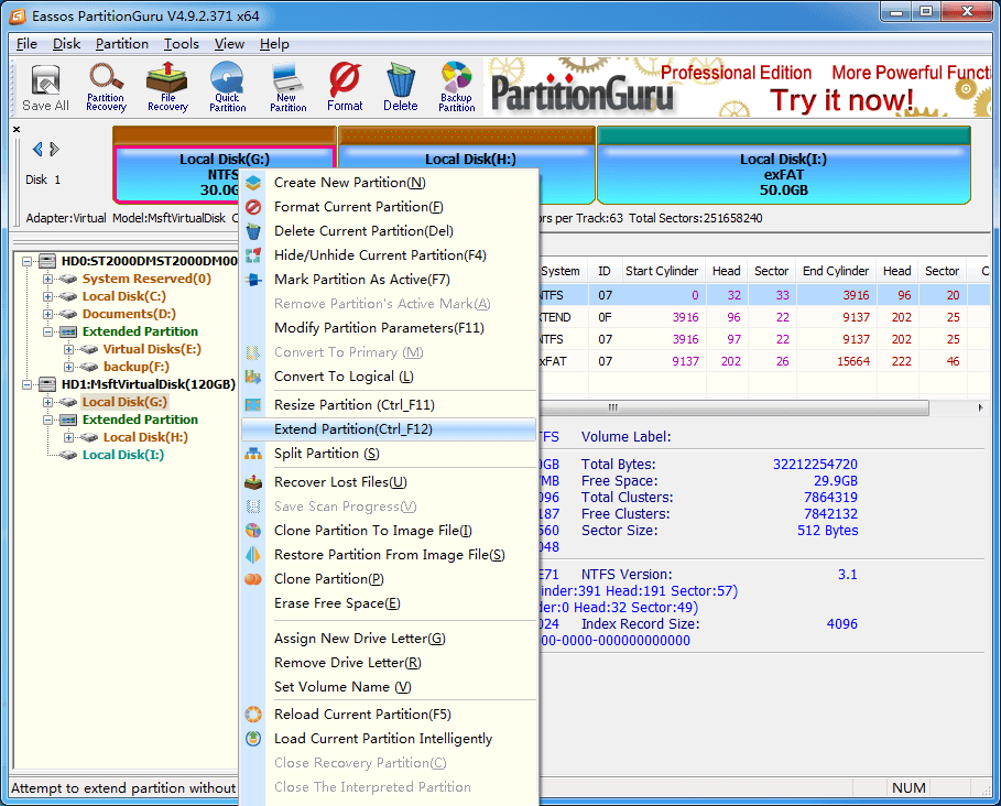 Extend Partition