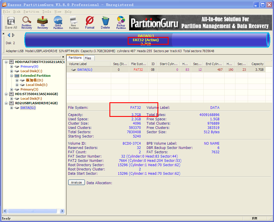 FAT32 partition manager