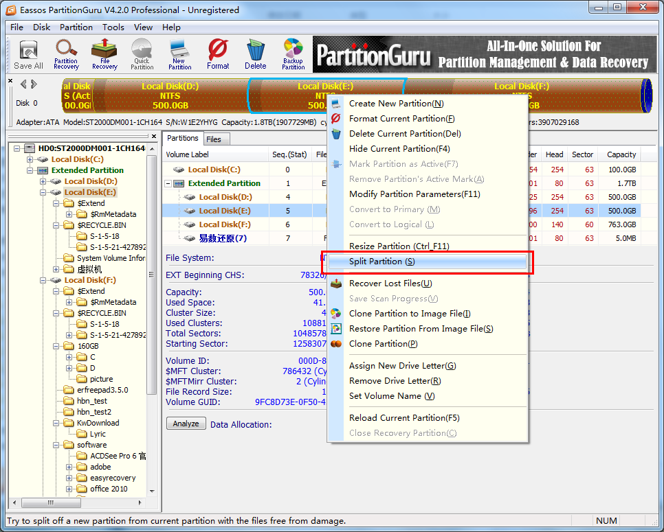 Split Partition