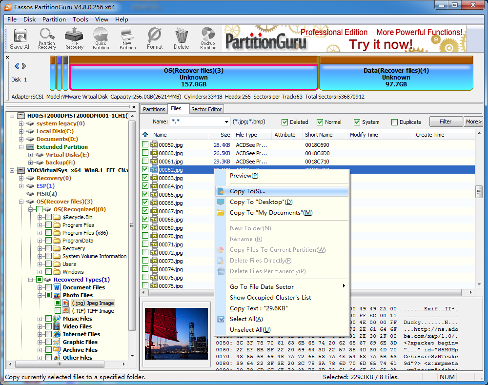 Virtual hard disk recovery