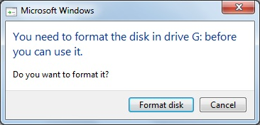 You need to format the disk in drive before you can use.