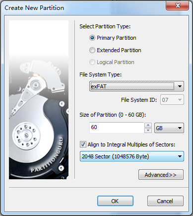 format exFAT partition