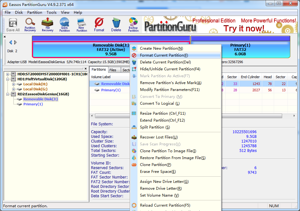 format exFAT partition