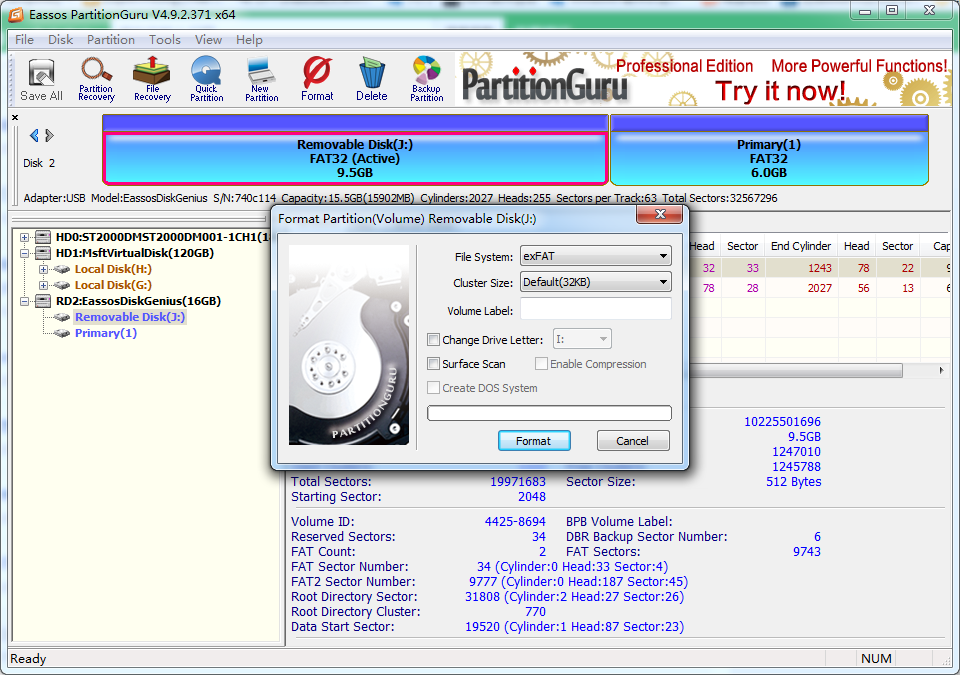 format exFAT partition