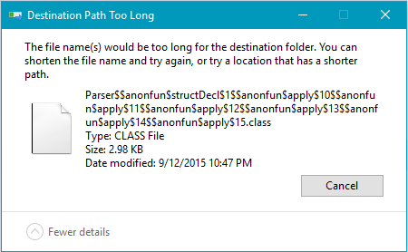 Destination Path Too Long