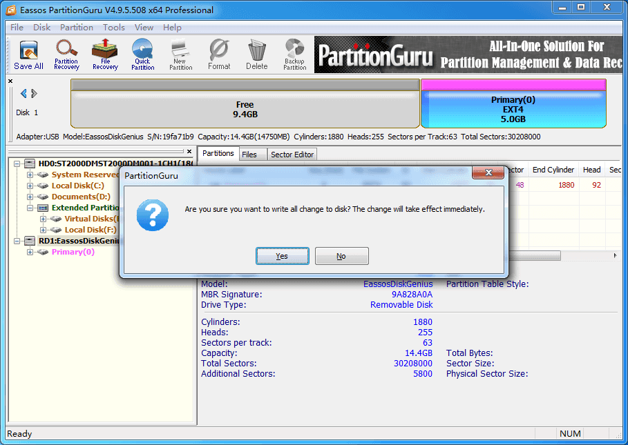 delete partition from SD card 