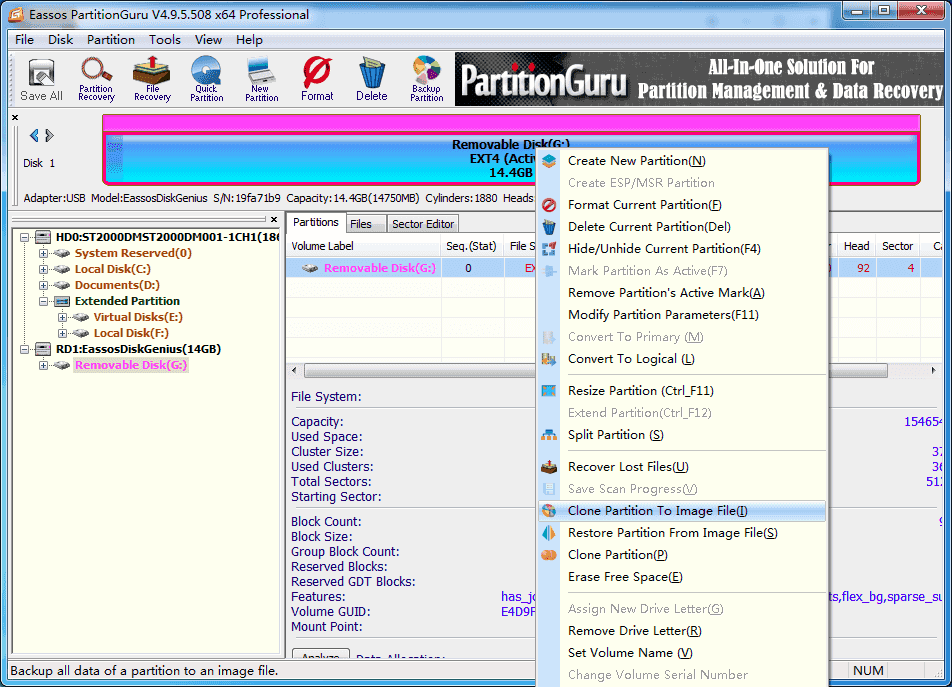 backup Ubuntu partition