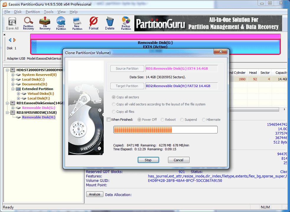 clone ext4 Linux partition in Windows