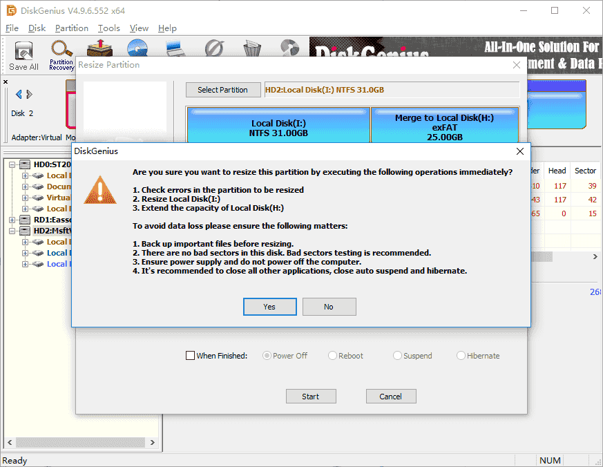 change partition size