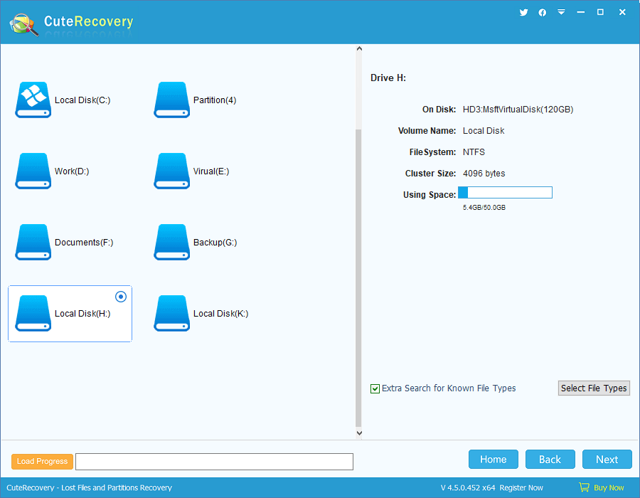 Whole Partition File Recovery - Select a Partition