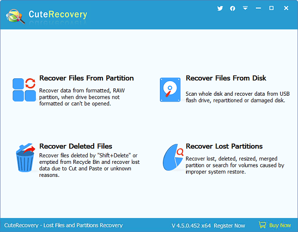 recover lost files using CuteRecovery