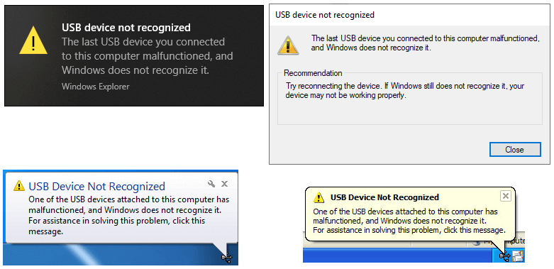 USB Device Not Recognized