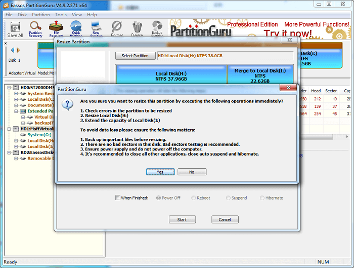 add unallocated space to partition in Windows