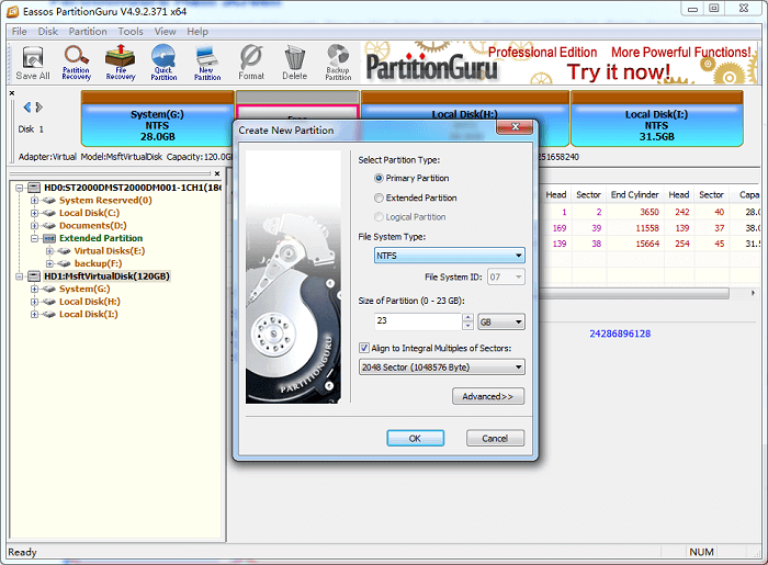 add unallocated space to partition in Windows