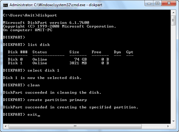 Create a Partition in Windows 7/8/10