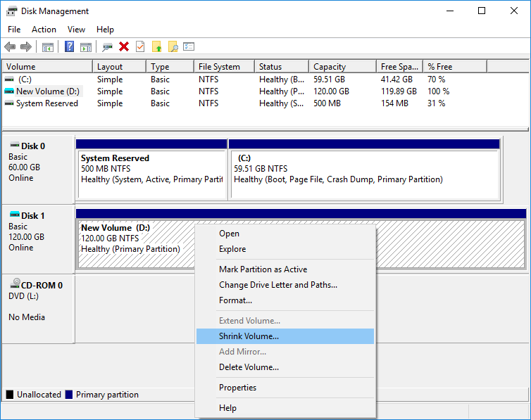 How to partition a hard drive in Windows 10/8/7