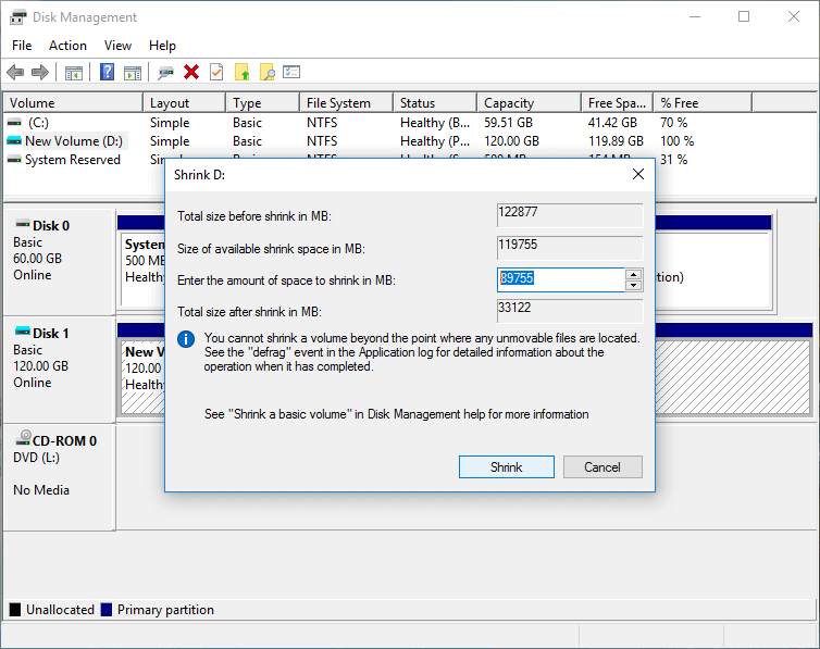 How to partition a hard drive in Windows 10/8/7