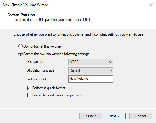 Create Partition on Hard Drive