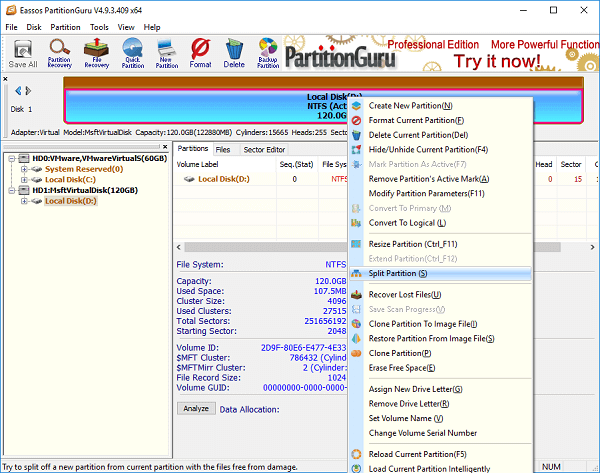 How to partition a hard drive in Windows 10/8/7