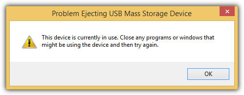 Problem ejecting USB mass storage device