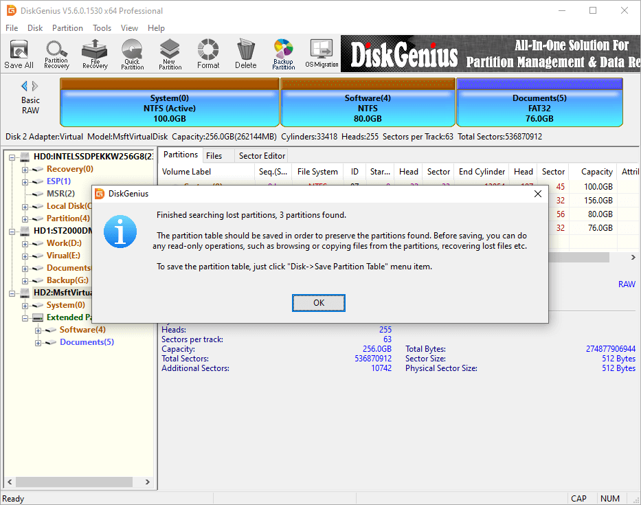 How to recover deleted partition