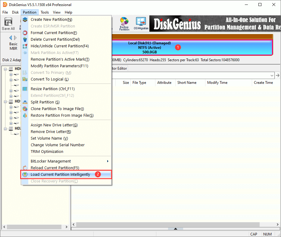 corrupted hdd re-partition