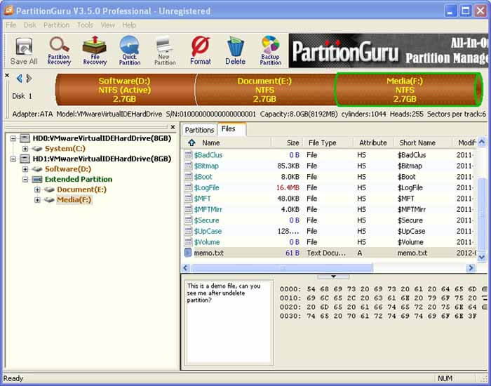 undelete partition