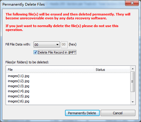 Delete Files Permanently