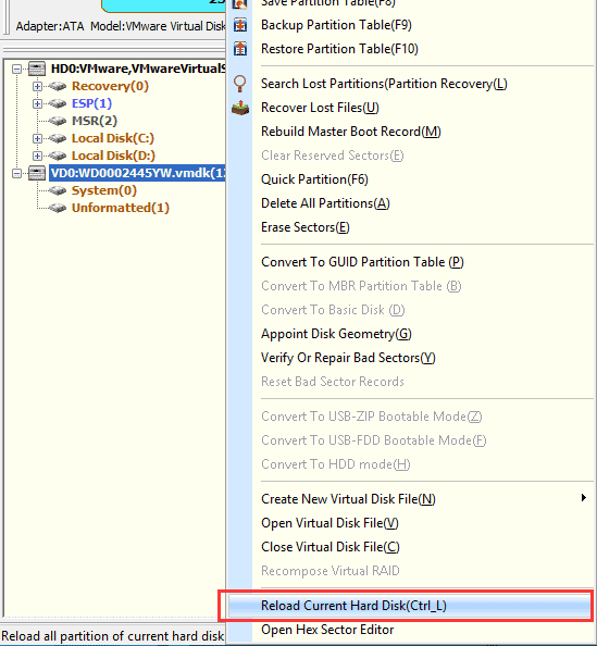 create new partition