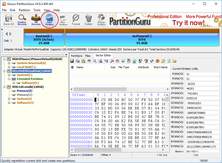 We couldn't create a new partition or locate an existing one